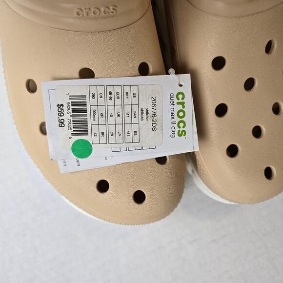 Crocs Duet Max II Clogs Size Men\'s 11 Shitake Water Shoes Adjustable Straps main image 4